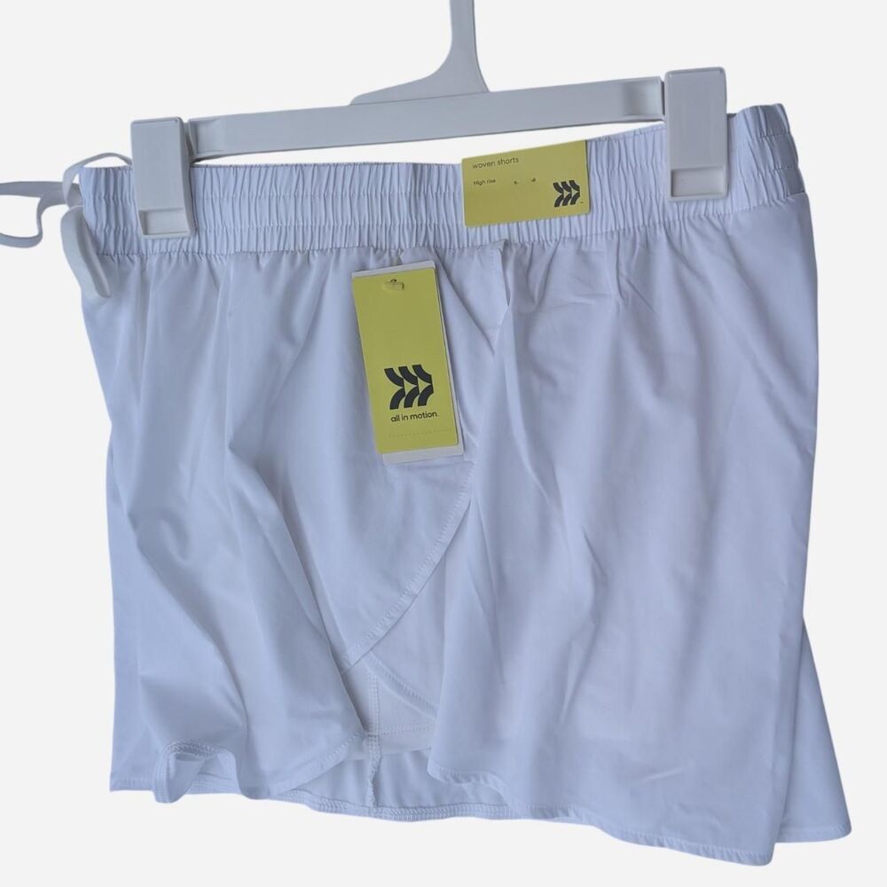 All In Motion White Stretch Woven Running Shorts Inner Short Pocket M